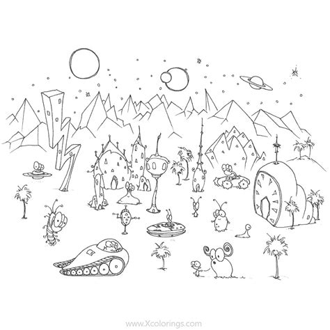 Alien Planet Coloring Pages に対する画像結果