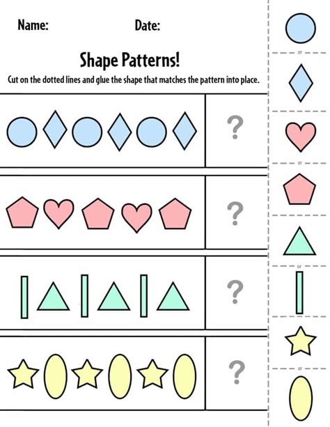 Simple Pattern Worksheet માટે ઇમેજ પરિણામ