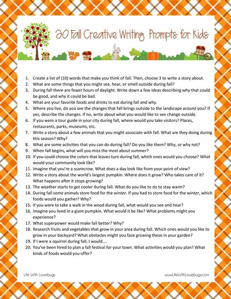 Image result for Free Printable Fall Writing Prompts