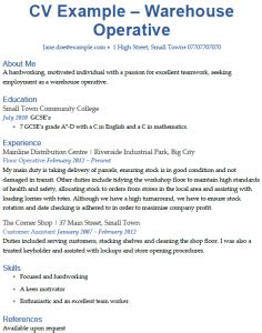 Image result for Warehouse Operative CV Examples