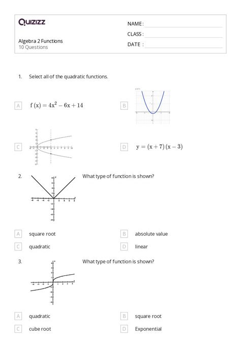 Afbeeldingsresultaten voor Algebra 2 Worksheets Printable