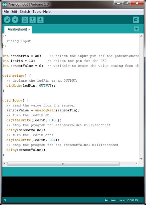 Image result for Arduino Potentiometer LED Dimmer Code