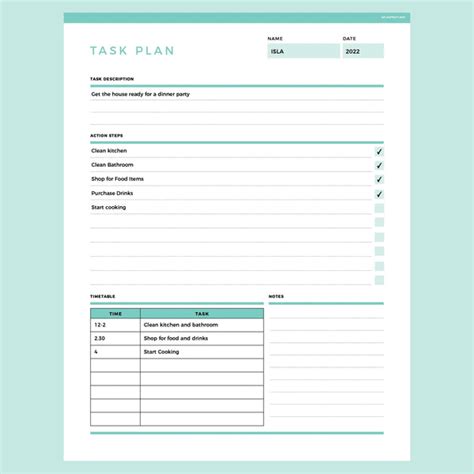 Image result for Task Planner Template A4 Page