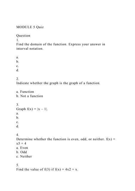 Module 5 Function Test に対する画像結果
