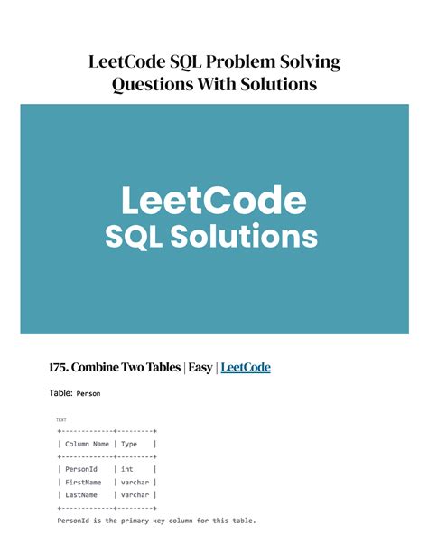 Image result for LeetCode SQL