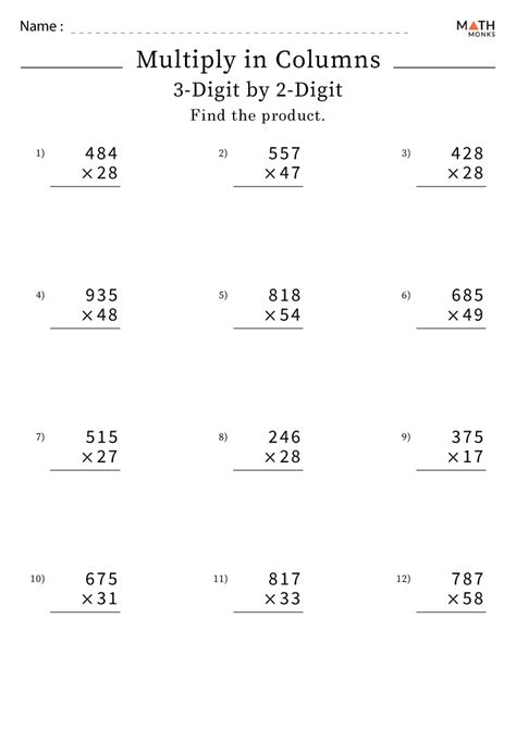 Image result for Math Sheets 5th Grade Multiplication