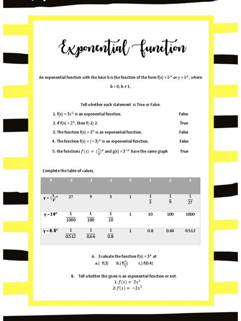 Image result for Exponential Function PDF