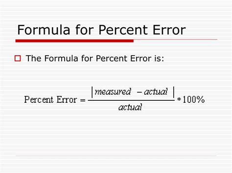 Image result for Percent Relative Error Formula