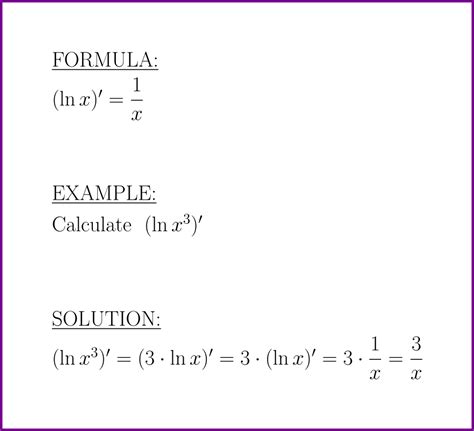Image result for Natural Logarithm Formula