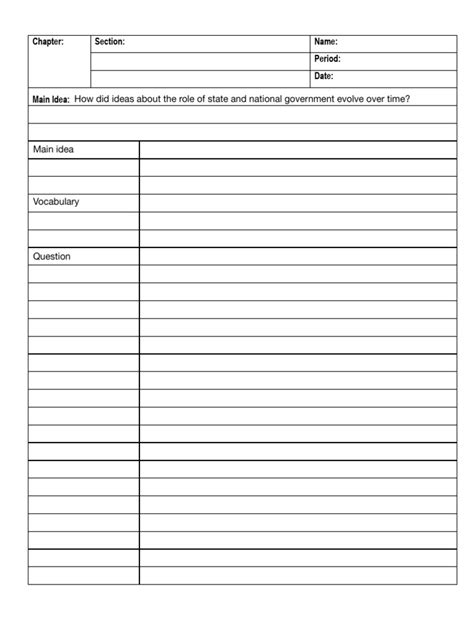 Image result for Printable Template Focus Notes