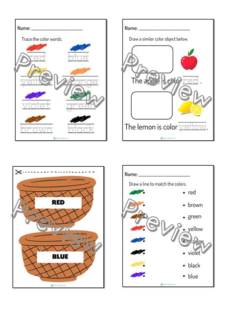Image result for Identifying Color Words Worksheets