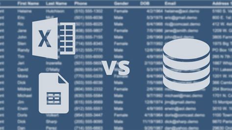 Image result for Spreadsheet vs Database Software