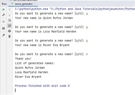 Python Name Generator に対する画像結果