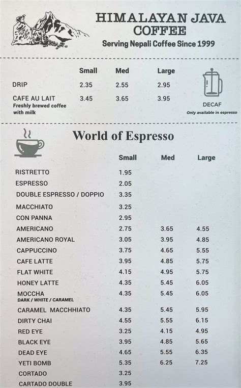 Image result for Himalayan Java Bakery Menu