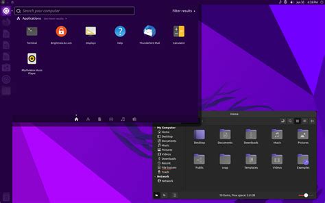 Unity Desktop Environment に対する画像結果