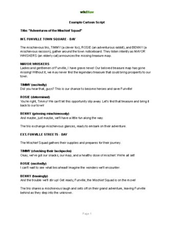 How to Write a Script for an Animated Cartoon (with Pictures)