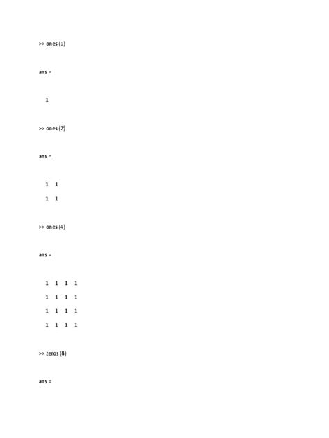 Ones MATLAB に対する画像結果
