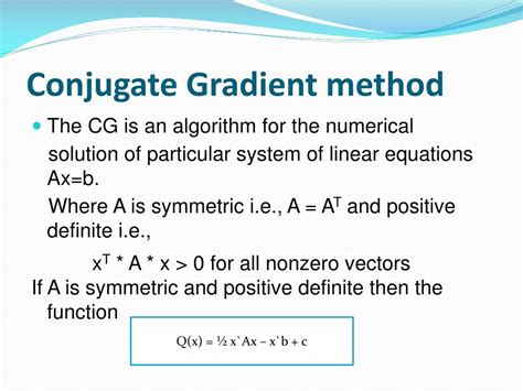 Image result for Conjugate Gradient Method