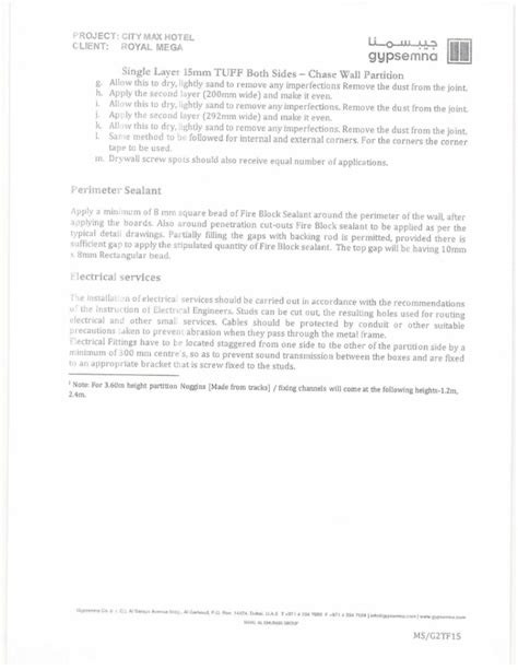 Method Statement for Gypsum Partition に対する画像結果