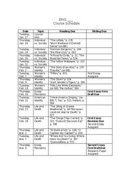 Toradh íomhá ar Syllabus Course Schedule