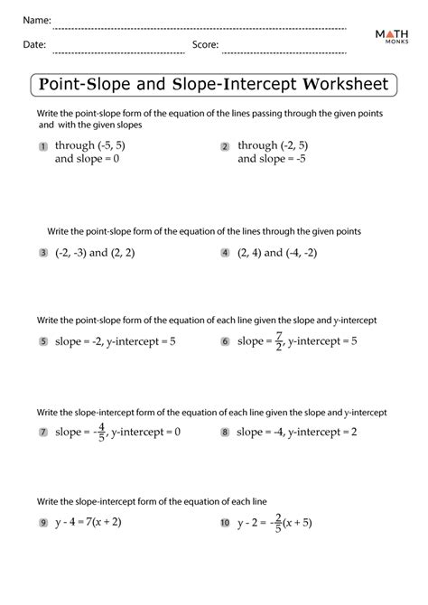 Image result for Slope Intercept Worksheets