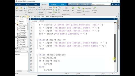 Image result for Bisection Matlab Code