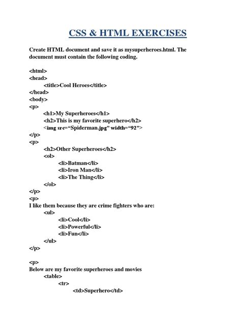 Image result for HTML and CSS Exercises for Beginners