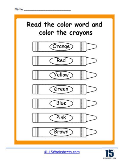Image result for Identifying Color Words Worksheets