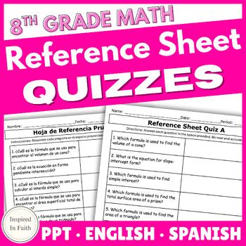 Afbeeldingsresultaten voor 8th Grade Math Reference Sheet