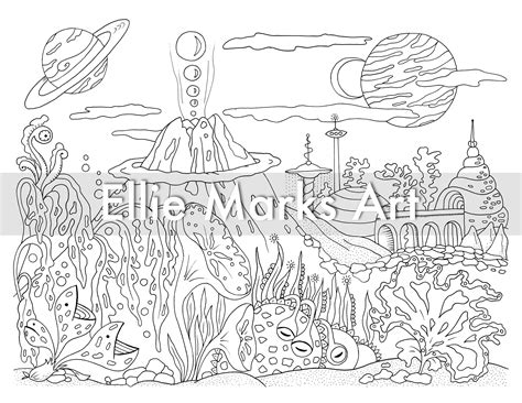 Alien Planet Coloring Pages に対する画像結果