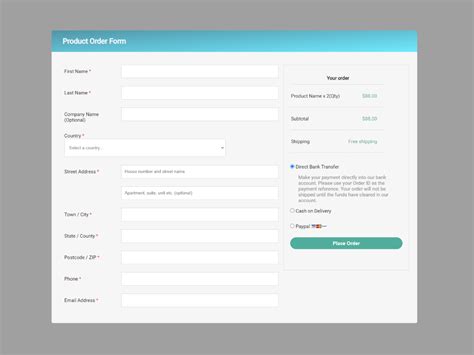 Order Form Template with HTML/CSS Free Source Code に対する画像結果
