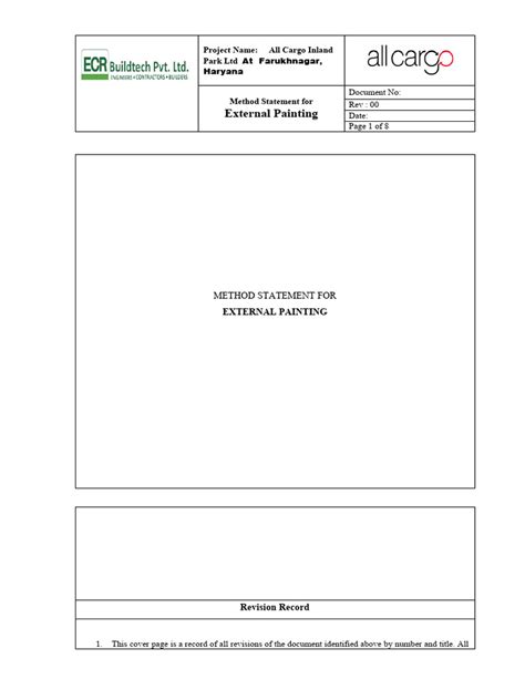 Method Statement Painting External | PDF | Paint | Personal Protective ...