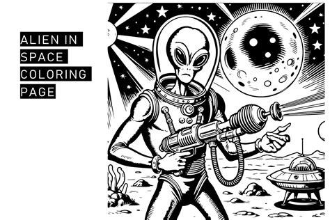 Image result for Alien with Ray Gun Coloring Pages