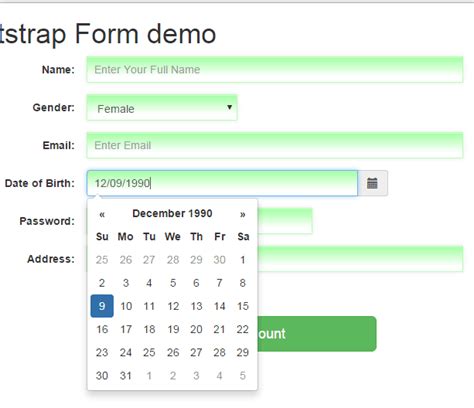 Bootstrap Date に対する画像結果