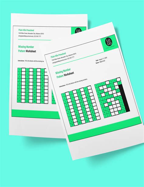 Missing Number Pattern Worksheets に対する画像結果