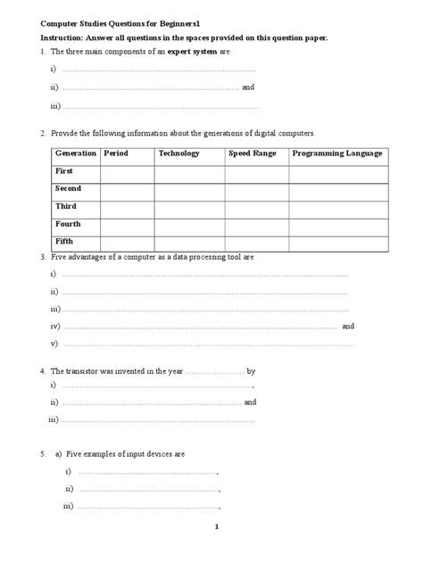 Image result for Computer Studies Questions and Answers