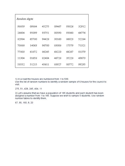 Image result for Random Number Digits Printable PDF