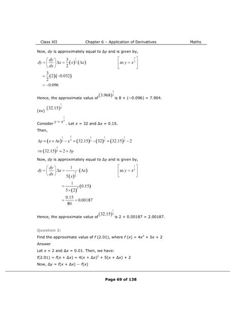 Class 12 Maths Chapter 6 Formula Sheet に対する画像結果
