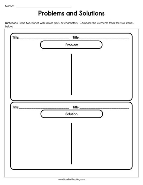 Image result for Problem and Solution Worksheet for Kids