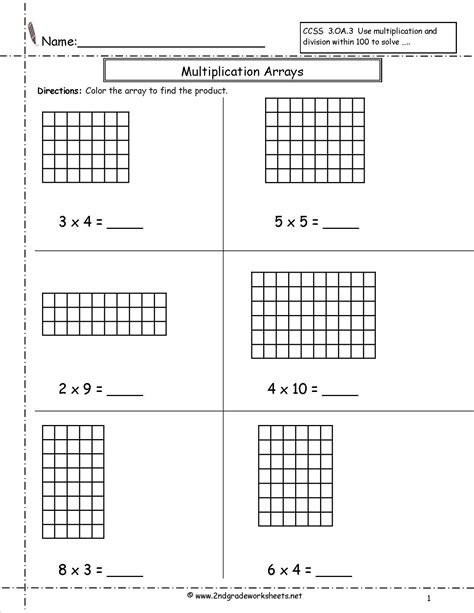 Image result for Multiplication Arrays Printable Worksheets