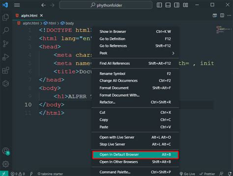 Toradh íomhá ar How to Run HTML in vs Code
