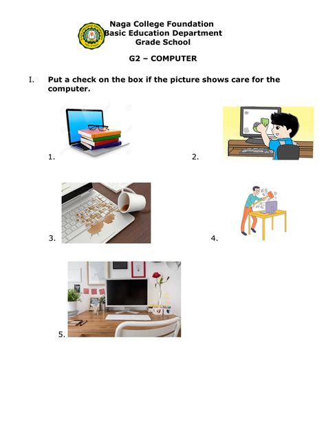 Image result for Computer Basics Worksheet Answers