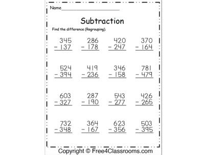 Image result for Math Grade 2 Subtraction Algorithm