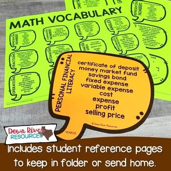 Afbeeldingsresultaten voor 4th Grade Math Vocabulary Worksheets