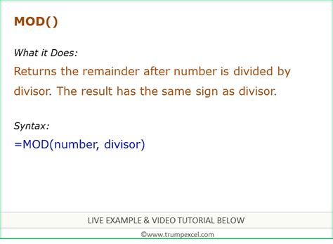 Image result for Mod Number Formula