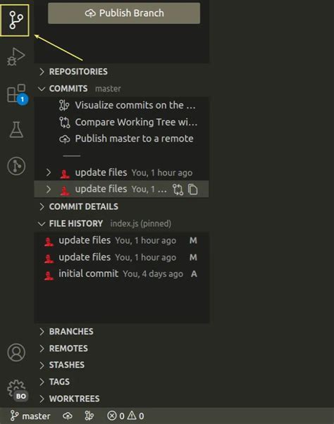 Image result for Show All Commits On All Branches Visual Studio Code