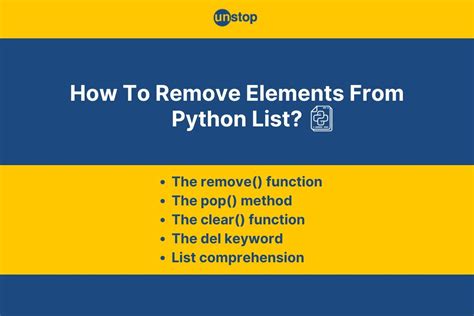 Afbeeldingsresultaten voor Remove Item From List Python