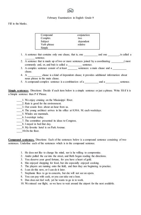 Image result for English Practice Test Grade 9 Worksheets
