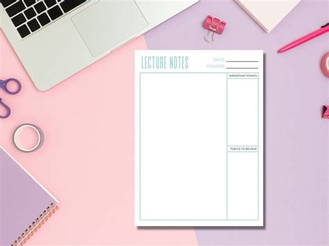 Image result for Lecture Notes Page Printable Free