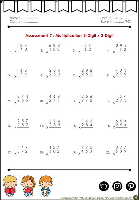 Toradh íomhá ar 4th Grade Math Worksheets 2-Digit Multiplication